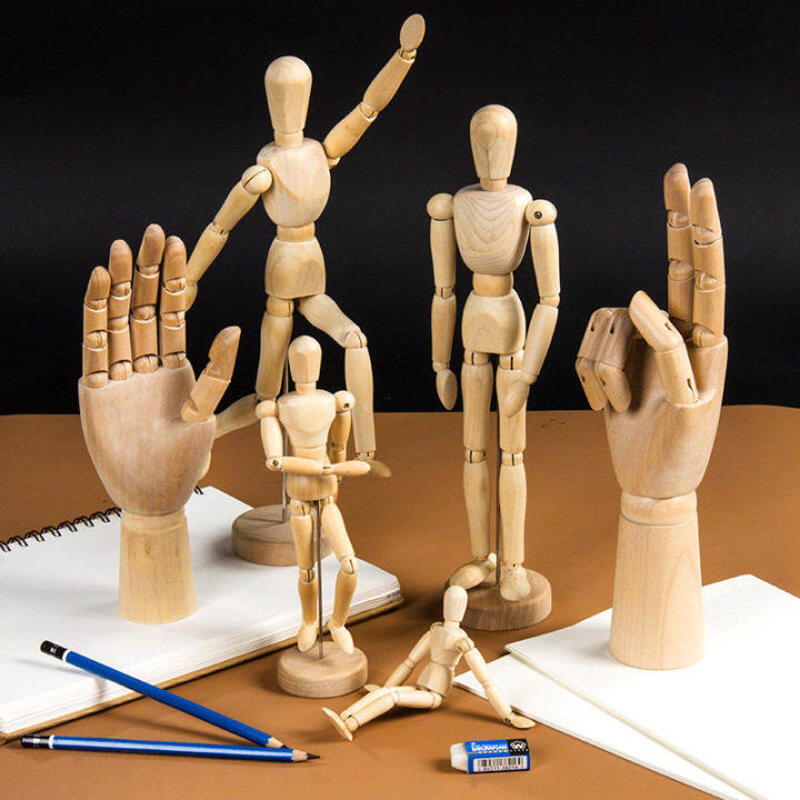 Yosoo Mannequin Doll 4.5 Inch Artist Male Wooden Figure Model With Movable Limbs For Sketching Drawing Aid Mannequin Doll (4.5 Inches