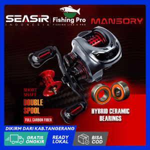 COD RyobiSeasir MANSORY Reel Pancing Baitcasting Kiri/Kanan 2 Kumparan + Gagang Pegangan Rangka Serat Karbon 8.5kg Tarikan Maksimal + Penutup Samping Keramik Hibrid 11 + 1 Bantalan Bola Rasio Gigi 7.3:1 Reel Pancing Umpan Pancing 146g #Ryobi SEASIR