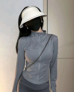 แจ็คเก็ตกันแดดโยคะ ทรงสลิมฟิต ดีไซน์ปรับได้ สำหรับกีฬา เหมาะสำหรับผู้หญิง ป้องกันรังสียูวี(m-xl)