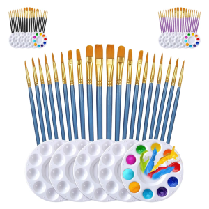 1 Bộ Cọ bằng Nhựa Acrylic Bộ Bộ bút lông vẽ họa cụ cho bột màu gouache màu nước acrylics