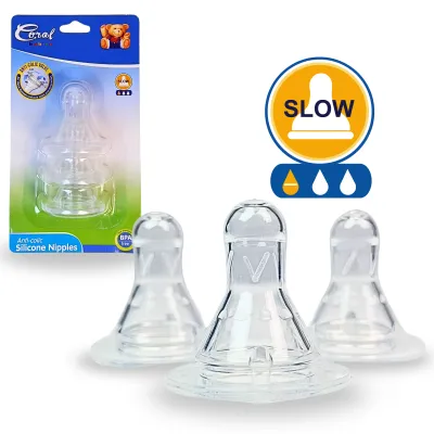 Coral Babies 3pc. Anti-Colic Pure Silicone Nipple