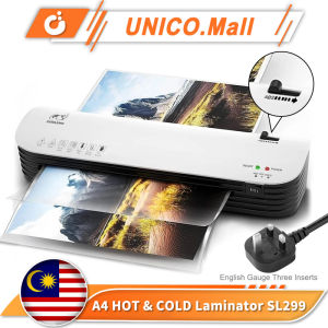 UNICO Laminated Machine SL299 A4 Size Hot and Cold Lamination 2 Roller System Photo Laminator Mesin Laminate