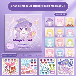 Miếng dán thay đồ trang điểm deukio miếng dán trang điểm công chúa xinh đẹp Đồ chơi giáo dục trẻ em gái miếng dán trang điểm