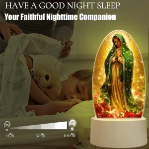 Our Lady Prayer Acrylic Atmosphere Lamp 3D Acrylic Night Light Lamp Crucifix Holy Family Religious Acrylic Night Light Lamp
