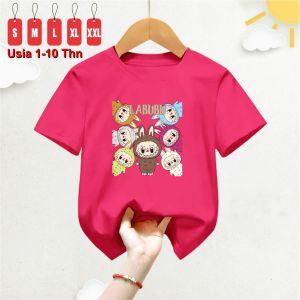 Kaos Atasan Anak Laki Dan perempuan Labubu And Friends Usia 1-10 Tahun Bahan Babyterry