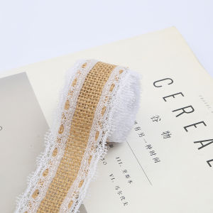 2m/roll Width 5cm Natural Linen Lace Trim Webbing for Home Decoration Scrapbooking Crafts Sewing Lace Trim Webbing