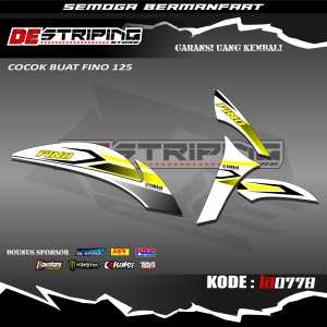 STRIPING FINO 125 KODE LA0778-STICKER STRIPING MOTOR FINO 125 VARIASI LIST SEMIFULL SIMPEL DESIGN RACING LOOKSTYLE
