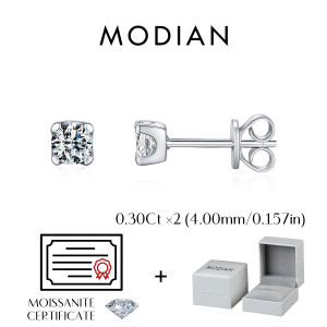 MODIAN 3MM-5MM Size D Color Moissanite 925 Sterling Silver Classic Simple Round Stud Earrings For Women Fine Stackable Jewelry2026