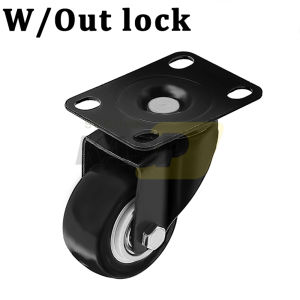 1.5-2" Swivel / Fixed Caster Wheel Rubber Base with Top Plate & Bearing Heavy Duty