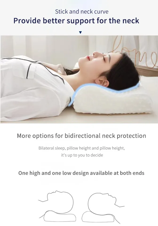 All-Round Sleep Pillow Memory Foam Bedding Neck Protection Slow Rebound  Foam Shaped Health Cervical Neck Sleep Support Concave Color: pillow