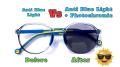 Kids anti blue light photochromic glasses with UV400 protection outdoor fashion premium quality computer glasses. 