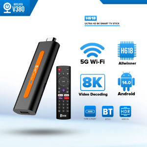 Intelper MXQ Pro TV98 ATV H618 Stick Ultra HD 8K Andriod 14.0 2.4G/5G Dual WiFi mart TV Stick Number Key Remote Control And Infrared Learning Key ATV System H1313 Plug In Mmemory Card Quad Core Media Player Set Support DLNA Airplay Miracast TV Receivers