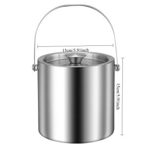 2/3/4L Stainless Steel Insulated Ice Bucket Double Walled Beverage Tub Ice Container Champagne Wine Beer Cooler Bar Accessories