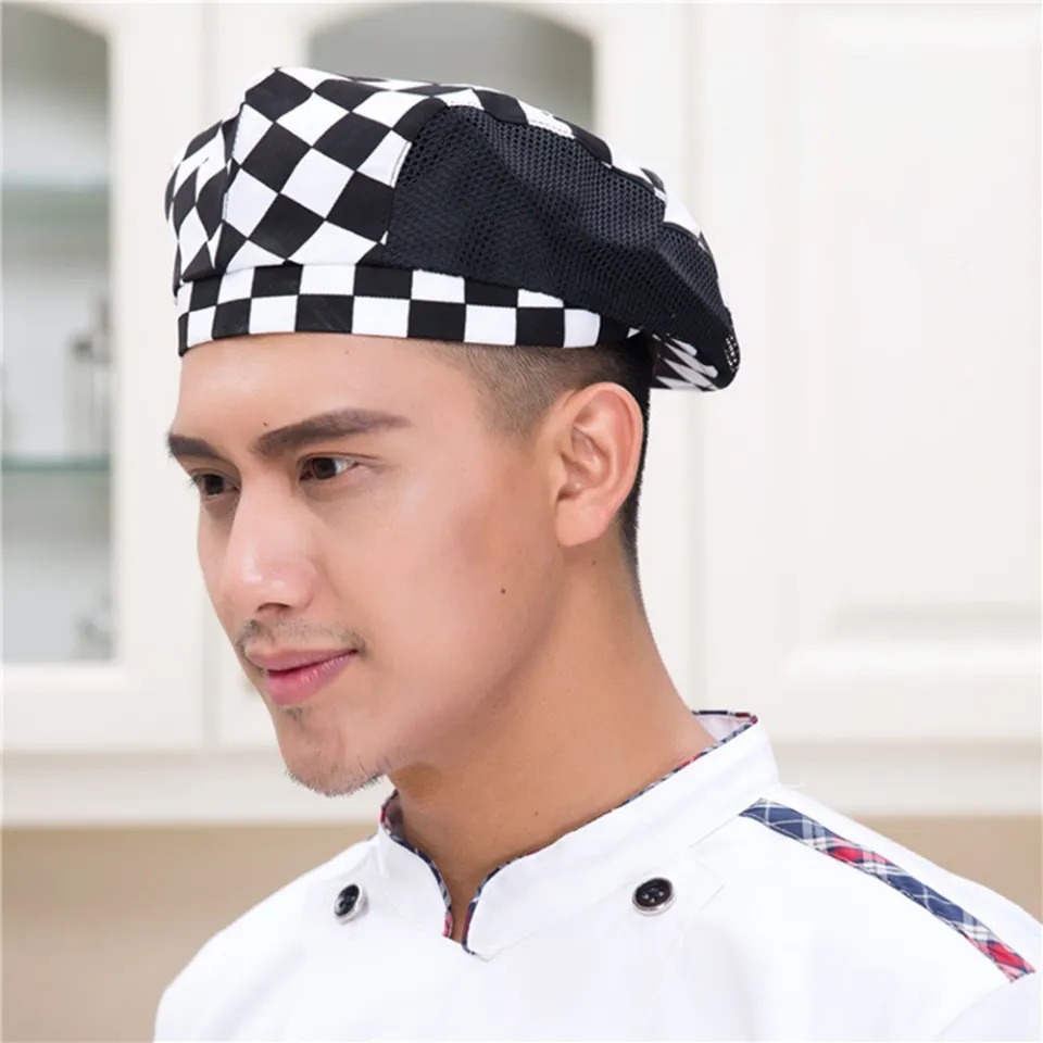 Mesh Men Women Hotel Work Wear Bake Cafe Restaurant Chef Hats Cook