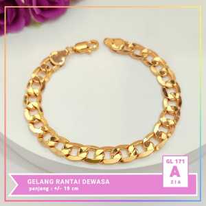 Cute Jewelry Gelang Dewasa Polos Rantai Tebal Gelang Wanita Perhiasan Wanita Emas Imitasi GL 171