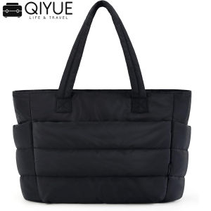 QIYUE Tote Bag for Women Lightweight Puffy Duffel Bag with Compartments Quilted Shoulder Bag Handbag for Travel Work，Gym