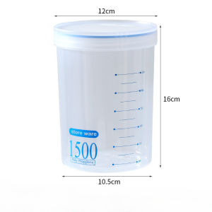 1500ML Transparent Sealing Jar Easy Button Jar Grocery Storage Jar Food Dried Fruit Cookie Jar