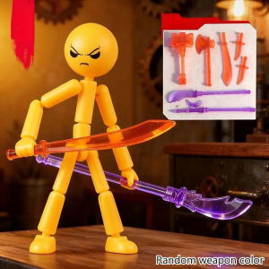 CuddleCove Stickman Movable Action Figure 3D Printed Multi Jointed Toy DIY Model Collection Gift for Display & Creative Play