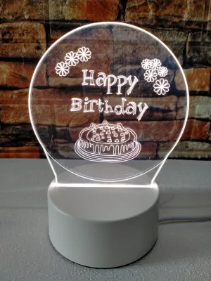 Anto Shop ID - Lampu Tidur Hias LED 3D Acrylic Transparant / Lampu Meja Acrilic Hadiah ulang tahun