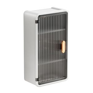 LMS70 อุปกรณ์ติดผนัง กล่องเก็บของในห้องน้ำ พลาสติกทำจากพลาสติก จุได้มาก ที่เก็บของแต่งหน้า ง่ายๆ กันฝุ่นกันฝุ่น กล่องทิชชู่แยกได้ สำหรับบ้าน