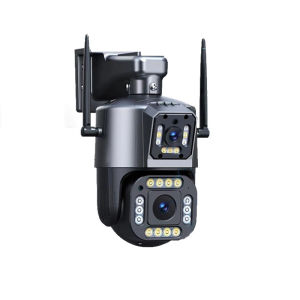 V380 PRO Dual Lens 2K 1080P Ultra HD CCTV PTZ Camera Motion Detect 360 Degree Rotation Infrared Night Vision Two-Way Voice Audio Surveillance Monitoring Security Color Camera Video WIFI Wireless Connection Phone Indoor Outdoor