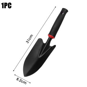 2PCS MultiFunctional Gardening Shovel Black Anti Slip Rubber Handle Garden Hand Shovel for Transplanting Weeding Digging Planting Potted Plants Loosening Soil Tool