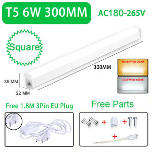 CHENBEN LED T5 Tube Light with Plug Led Tube Bar Warm White/Cold White Full Set Cabinet Lamp 30CM/60CM/90CM Super Bright Wall Lights Energy Saving Ceiling Lamp for Home Living Room Kitchen Office