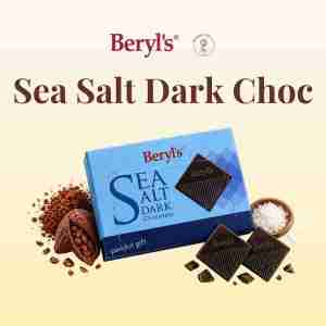 Beryls Dark Chocolate 60g Box - 70% / 80% / 99% Cacao / Sea Salt HALAL