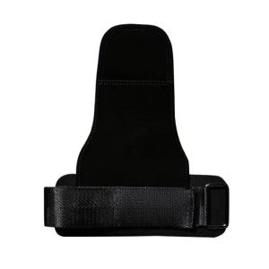 LUZMAR Double Layer PU Leather Gloves Cowhide Palm Wrist Strap Weight Lifting Gloves Universal Grip Pads Deadlift Gloves for Fitness Gym Training Dumbbell Pull-Up Palm Protection