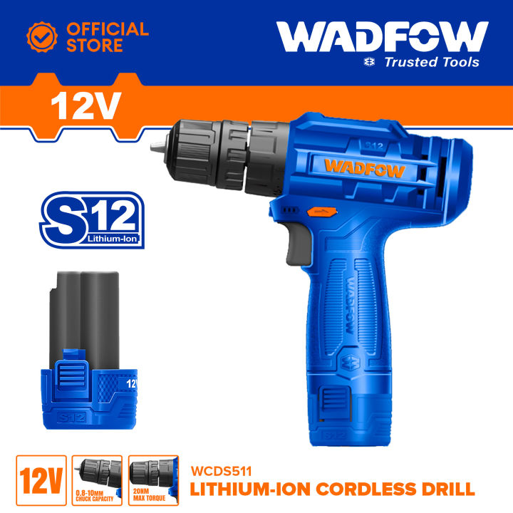 WADFOW%20Lithium-Ion%20Li-Ion%20Cordless%20Drill%20Gun%2012V%20With%20Battery%20&%20Charger%20Driver-Drill%20Kit%20WCDS511%20WCPT%20-%20Image%202