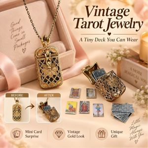 Tiny Tarot Deck Necklace Mini Tarot Card Pendant Necklace Mystic Boho Jewellery Tarot Charm Bracelet