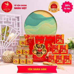 Hộp Quà 6 Hũ Yến Sào Chưng Nhân Sâm Nhân Việt 30% Yến Hũ 70ml