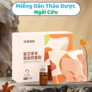 Miếng Dán Chườm Nóng Tinh Dầu Ngải Cứu Thảo Dược Giảm Đau Nhức Xương Khớp Vai Gáy ( 5 Miếng + 5 Lọ )