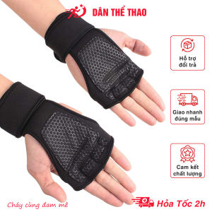 Găng tay tập gym hở ngón kết hợp cuốn bảo vệ cổ tay - Bao tay gym tập tạ tập xà đơn chất liệu silicon cao cấp