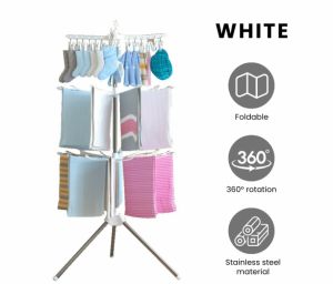 <𝙇𝙖𝙯𝙎𝙜𝙈𝙖𝙡𝙡> Homeium 3 Tier Foldable Clothes Hanging And Drying Rack