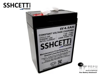 SSHCETTI 6V 4.5AH PREMIUM Rechargeable Sealed Lead Acid Battery For Electric Scooter/ Toys car / Bike