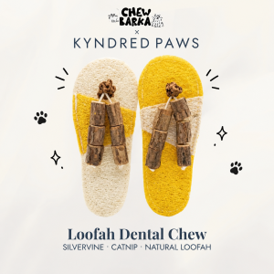 Kyndred Paws Loofah Dental Chew | Slippers Embedded with Silvervine Wood