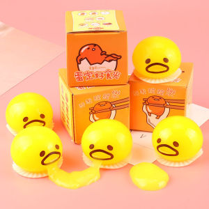 Squishy Vomiting Egg Toys for Kids Yolk Slime Toy Stress Reliever Toy Squeeze Ball Toys Prank Toys