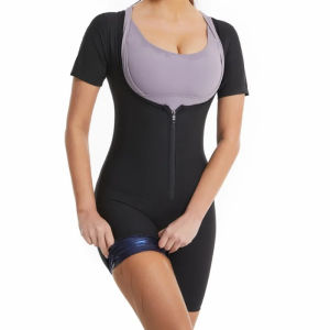 DGYQtree Womens Sauna Suit for Weight Loss Full Body Shaper Sweat Slimming Bodysuit Waist Trainer with SleevesNKP