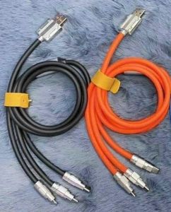 Cáp Sạc Nhanh 3 đầu Hợp Kim Kẽm 120W 6A Dây Silicone siêu bền - Giá Cực Rẻ