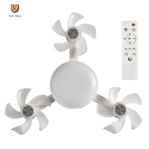 พัดลมโดรนที่มีไฟ LED 3 เกียร์ 2 ใน 1 พัดลมแขวน E27 พัดลมหรี่แสงสากลสำหรับห้องนอนห้องนอนห้องนอนห้องนั่งเล่น[Ueb Shop]