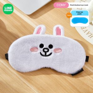 LINE FRIENDS Sleep Eye Mask Plush Light Blocking Hot Cold Compress Travel Mask LFB326