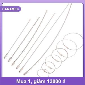 【CANAMEK】 20pcs dây dây móc chìa khóa dây thép không gỉ Keychain Carabiner cáp vòng chìa khóa