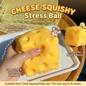 Cheese Squishy Toy Extra Large Cheese Stress Ball Slow Rebound Soft Squeeze Toy Stress Relief Fidget Toy