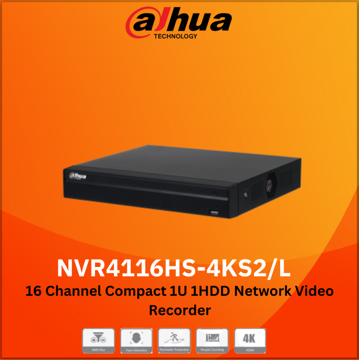 Dahua NVR4116HS-4KS2/L 16Channel NVR 4K CCTV Network Video Recorder ...