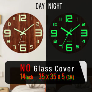 Glass Luminous Wall Clock Silent Sweep Movement Glow in the Dark Home Decoration Big Size For Gift