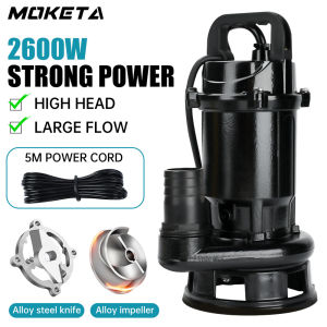 MOKETA Submersible Water Pump 2600W 3.5HP 220V High Lift Water Booster Pump Jet Pump Cutting Type Water Pump