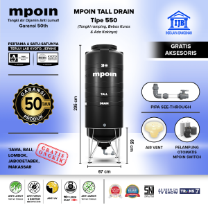 Toren Tandon Air Tangki Air MPOIN Tall Wave 280 300 375 550 600 800 900 1100 1200 1600 2400 3600 5500 Liter Hitam