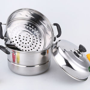DAILYGO  Multi-functional Steamer 2/3 Layer Stainless Food Steamer Stainless 28cm Steamers