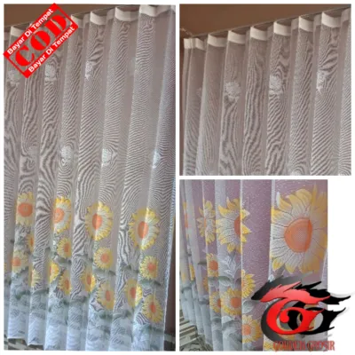 Vitrase Gorden 150x200 tebal Daleman Gorden Motif Matahari dan Tulip Bisa COD Bayar Di Tempat // Vitras Gorden Motif Warna Murah